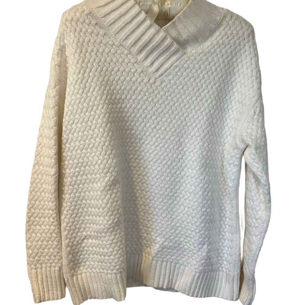Talbots Women's Cream V-Neck Sweater